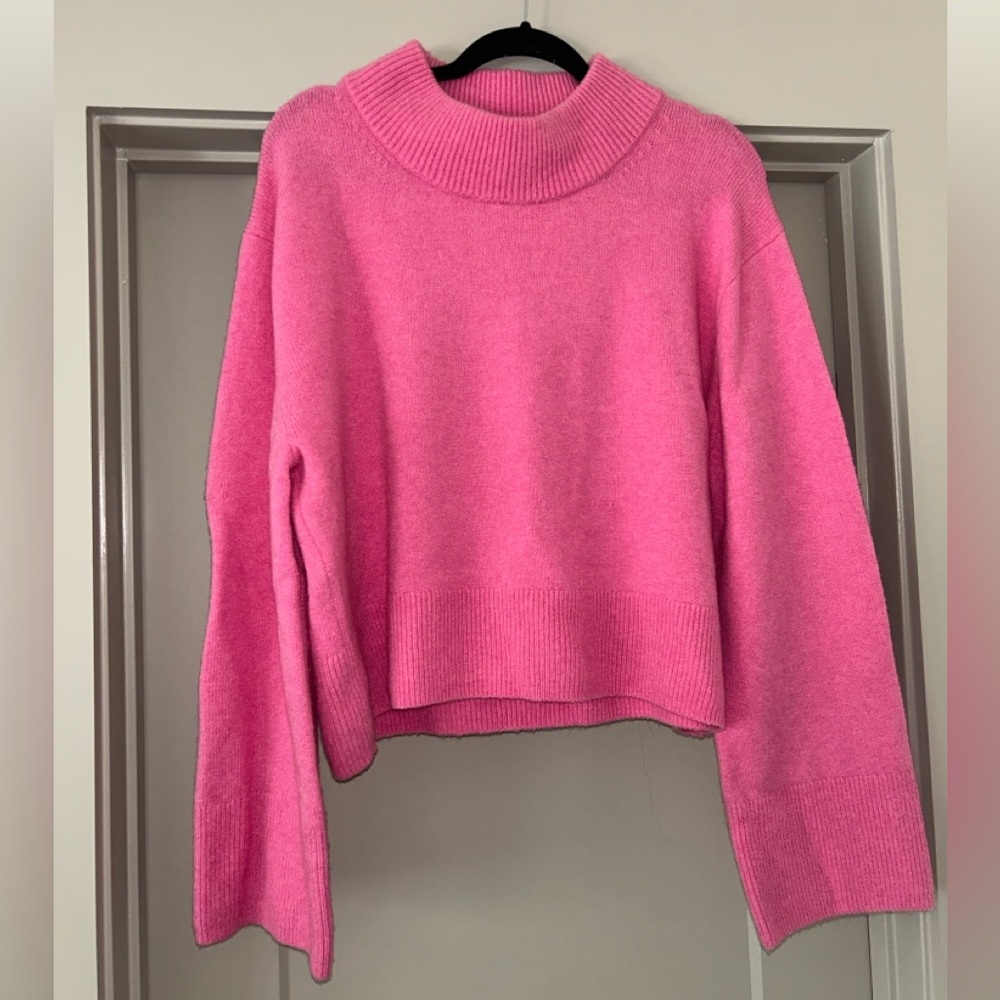 J. Crew Vibrant Pink Turtleneck Sweater